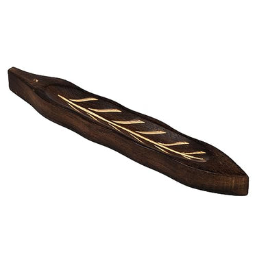 Invero Räucherstäbchenhalter aus Holz, Blattform, ideale Dekoration für alle Häuser, Büros und mehr (26,5 x 4 cm) im Sale